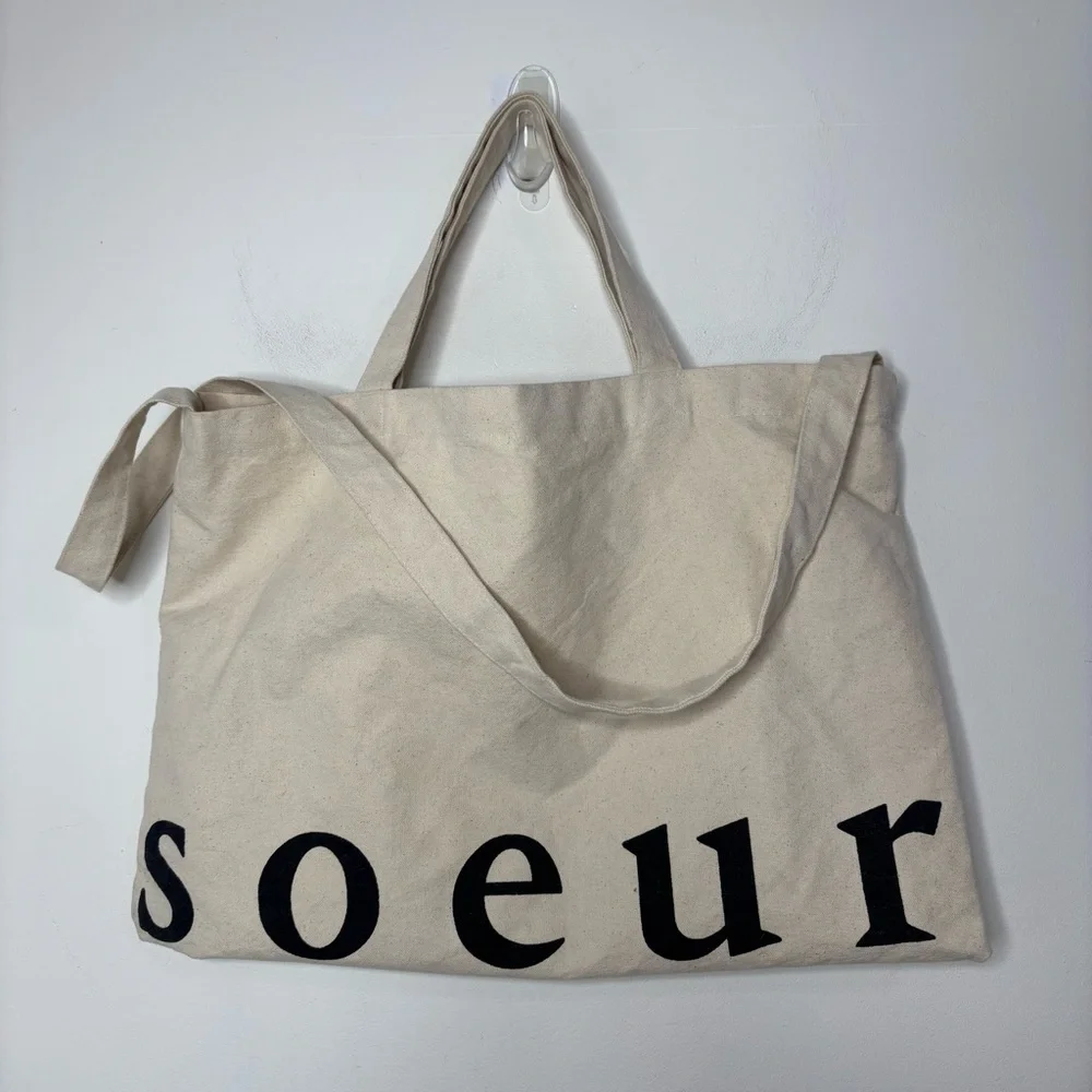 Soeur Cotton Canvas Tote Bag Double Handles Shopper